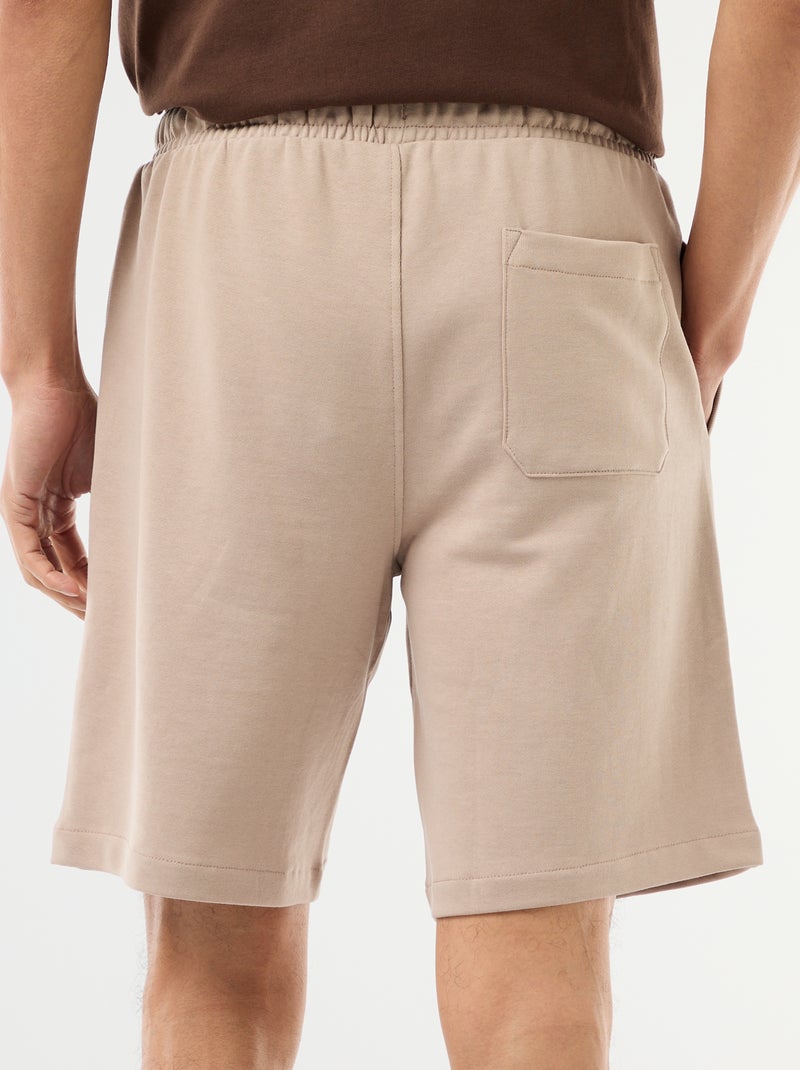 Plain Lightweight French Terry Bermuda Shorts Beige - Kiabi