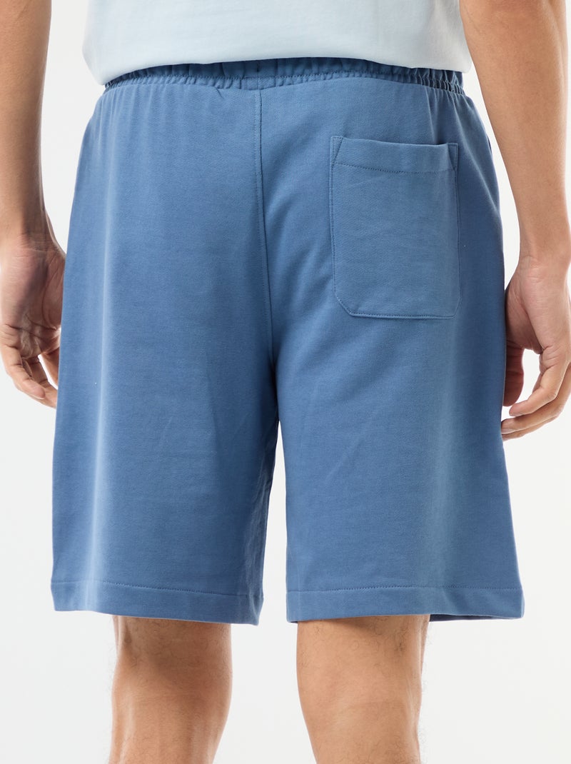Plain Lightweight French Terry Bermuda Shorts Blue - Kiabi