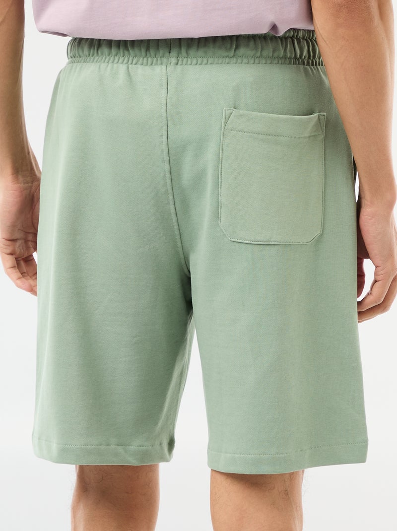 Plain Lightweight French Terry Bermuda Shorts Green - Kiabi