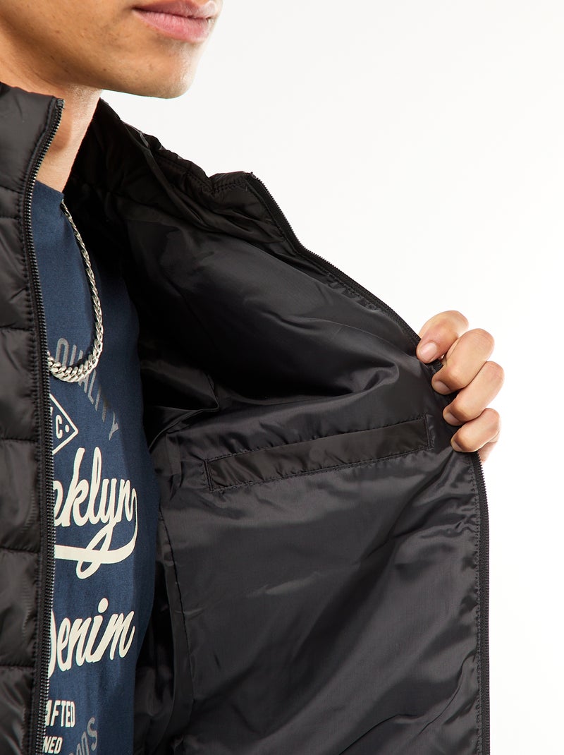 Plain lightweight quilted padded jacket black - Kiabi