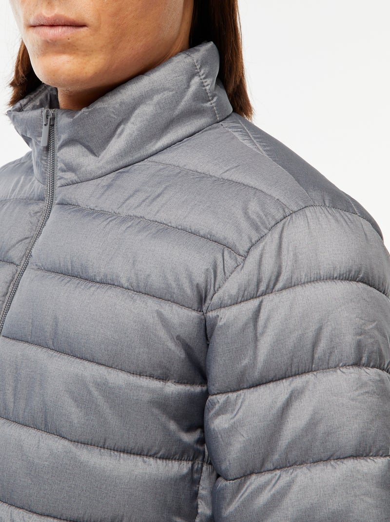 Plain lightweight quilted padded jacket Grey - Kiabi