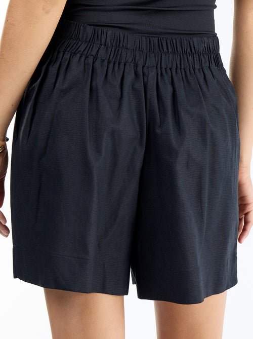Plain linen blend shorts - Kiabi
