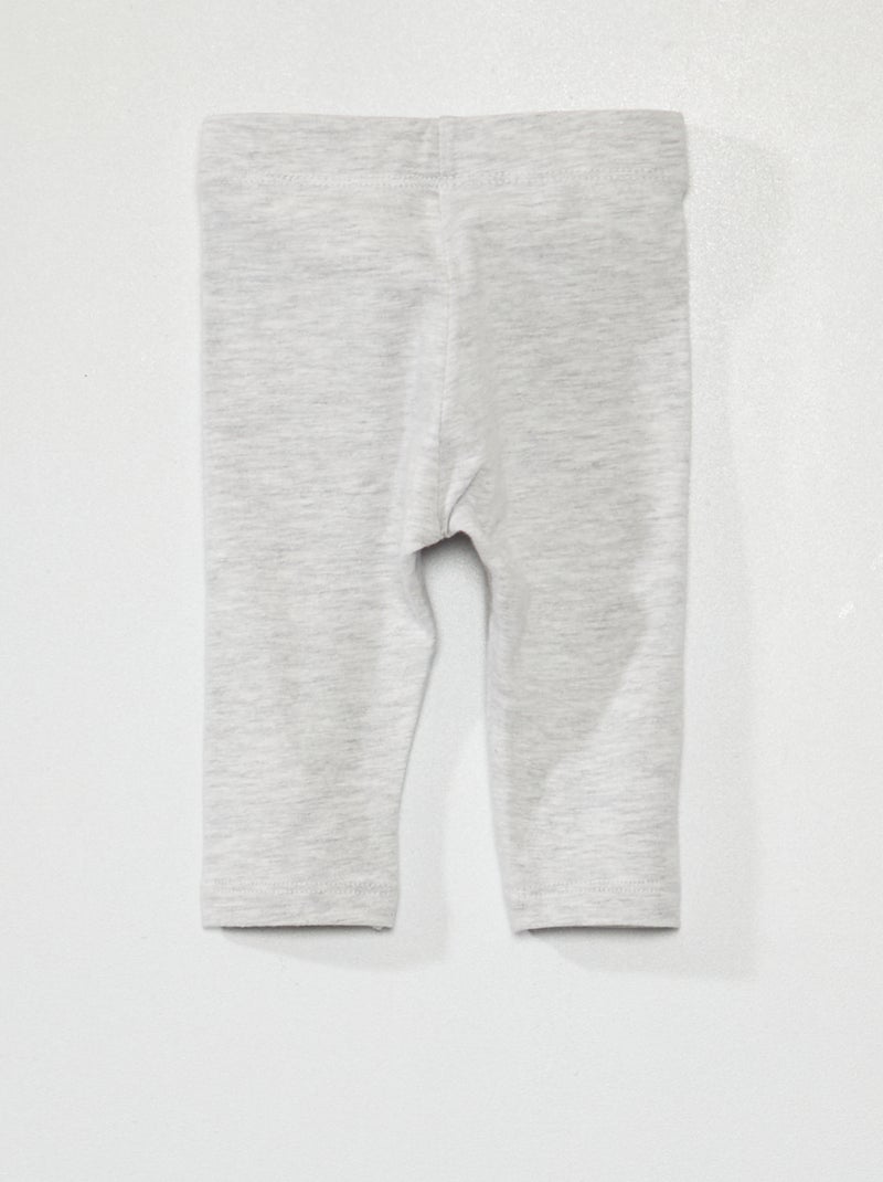 Plain Long Jersey Knit Leggings GREY - Kiabi