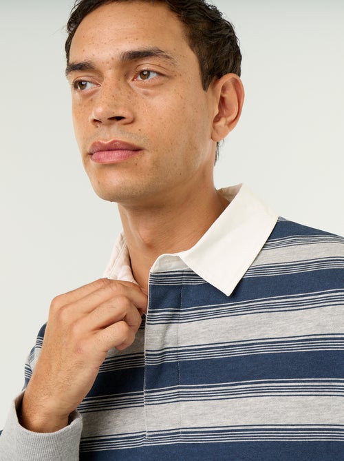 Plain Long-Sleeve Rugby Polo - Kiabi