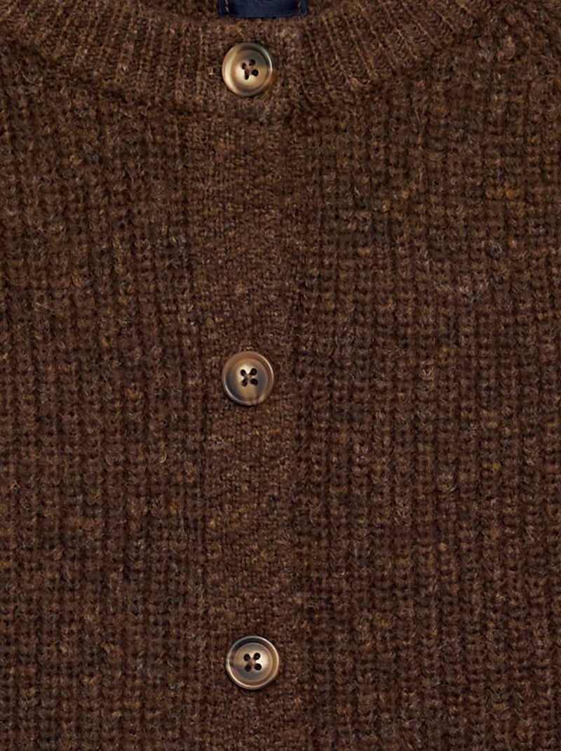 Plain Long-Sleeved Cardigan Brown - Kiabi
