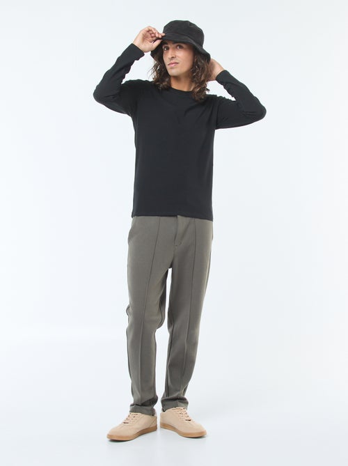 Plain Long-Sleeved Crew Neck T-shirt - Kiabi