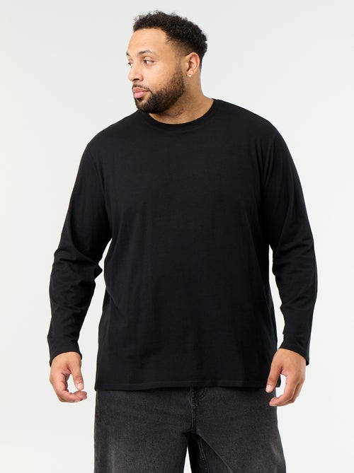 Plain long-sleeved jersey T-shirt - Kiabi