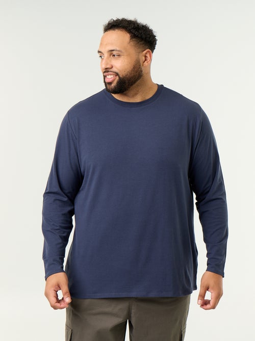 Plain long-sleeved jersey T-shirt - Kiabi