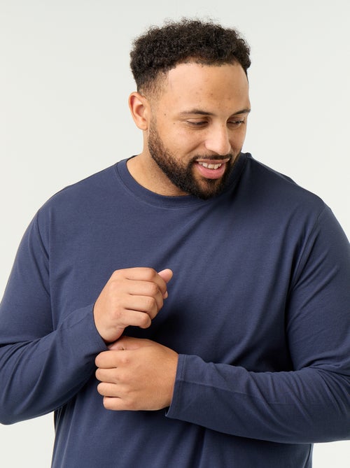 Plain long-sleeved jersey T-shirt - Kiabi