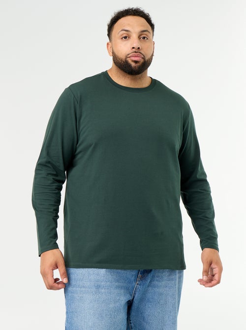 Plain long-sleeved jersey T-shirt - Kiabi