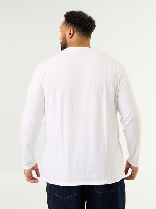 Plain long-sleeved jersey T-shirt - Kiabi Plain long-sleeved jersey T-shirt - Kiabi