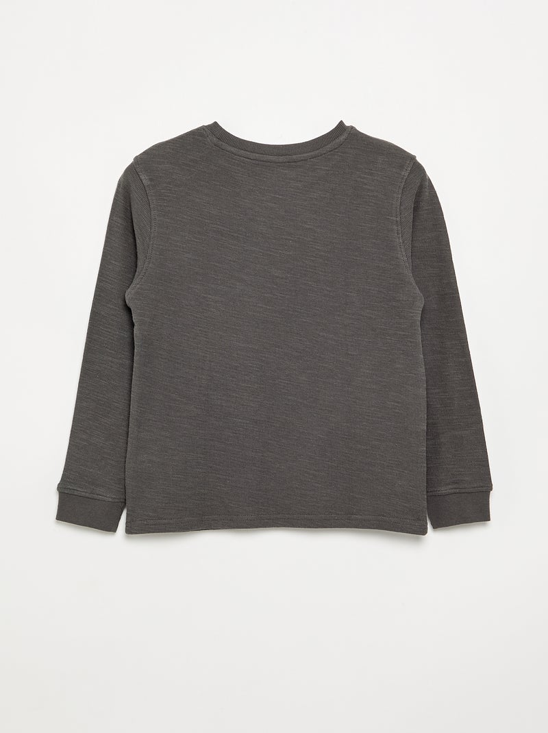 Plain long-sleeved sweater Grey - Kiabi
