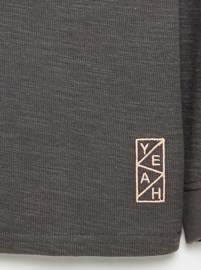Plain long-sleeved sweater Grey - Kiabi