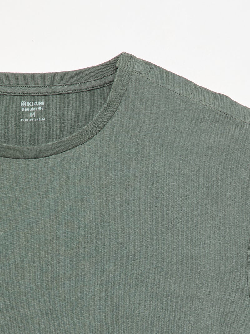 Plain Long-Sleeved T-Shirt - Easy-Dressing Collection Green - Kiabi