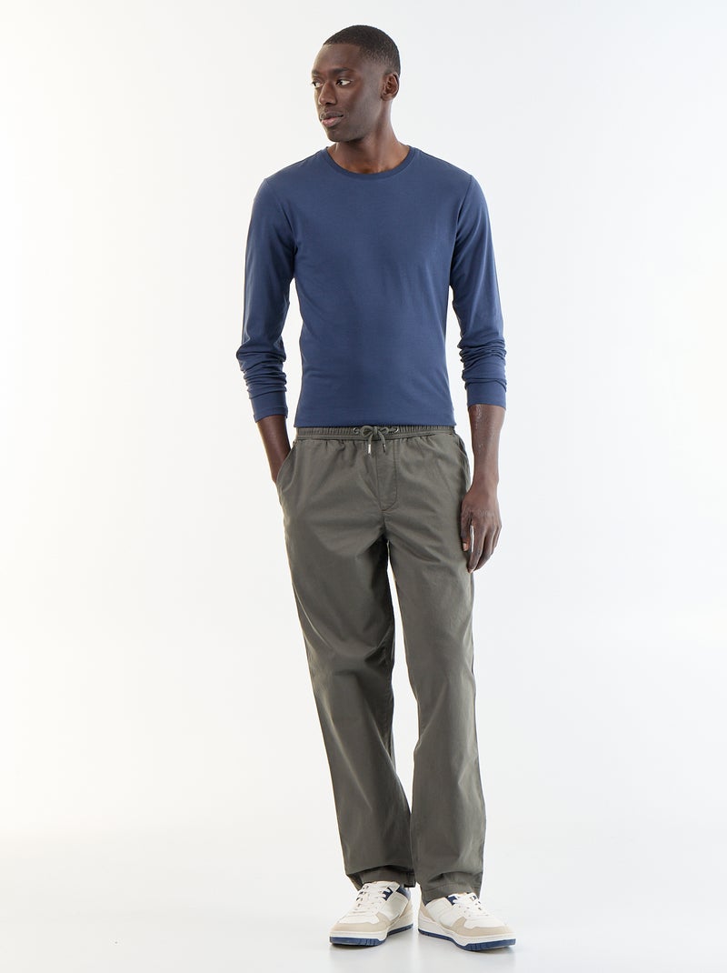 Plain Long-Sleeved T-Shirt Blue - Kiabi