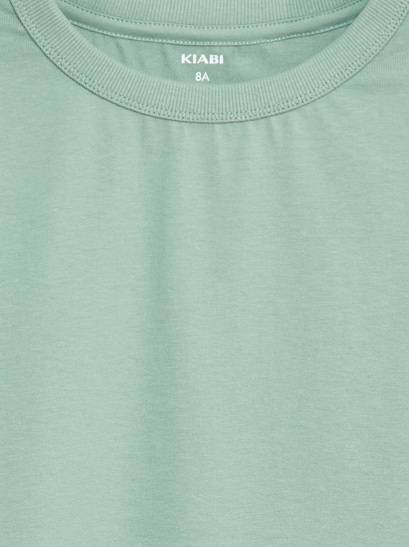 Plain Long-Sleeved T-shirt Green - Kiabi