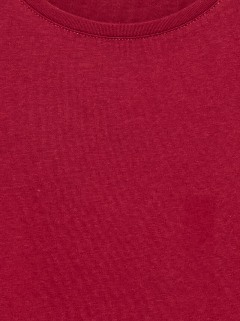 Plain long-sleeved T-shirt Red - Kiabi