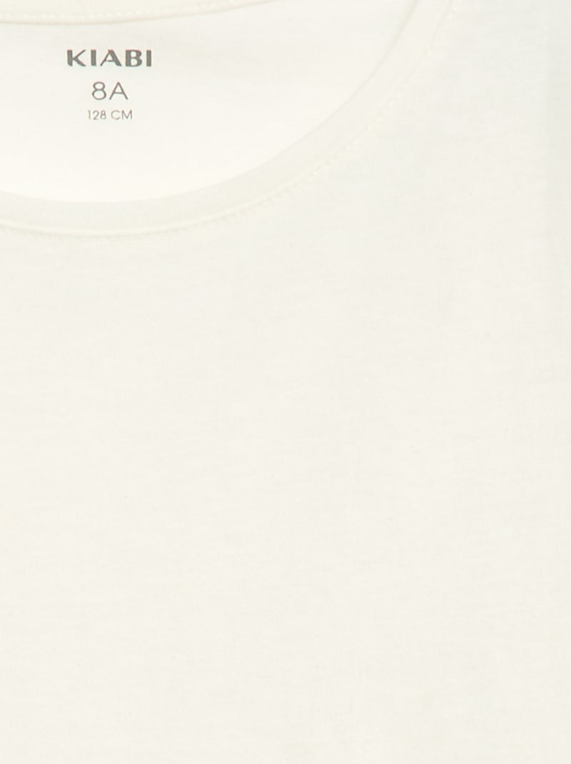 Plain Long-Sleeved T-shirt WHITE - Kiabi