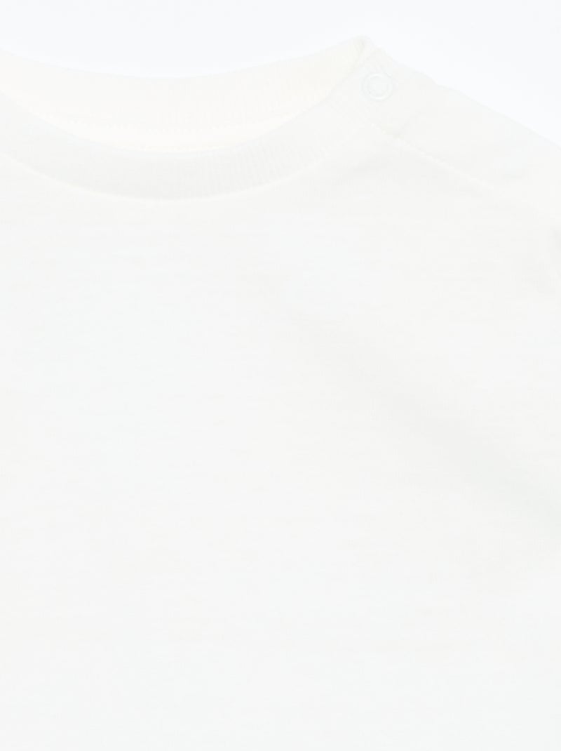 Plain long-sleeved T-shirt White - Kiabi