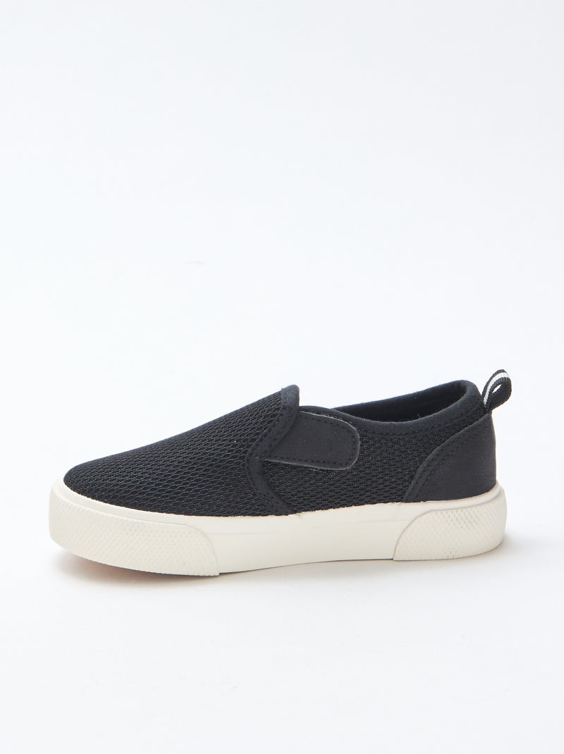 Plain Mesh Slip-On Sneakers Black - Kiabi