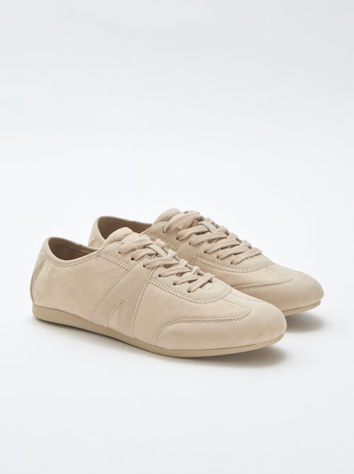 Plain Mixed-Material Sneakers - Kiabi