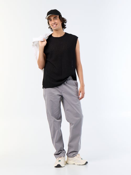 Plain openwork tank top - Kiabi