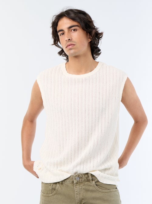 Plain openwork tank top - Kiabi Plain openwork tank top - Kiabi