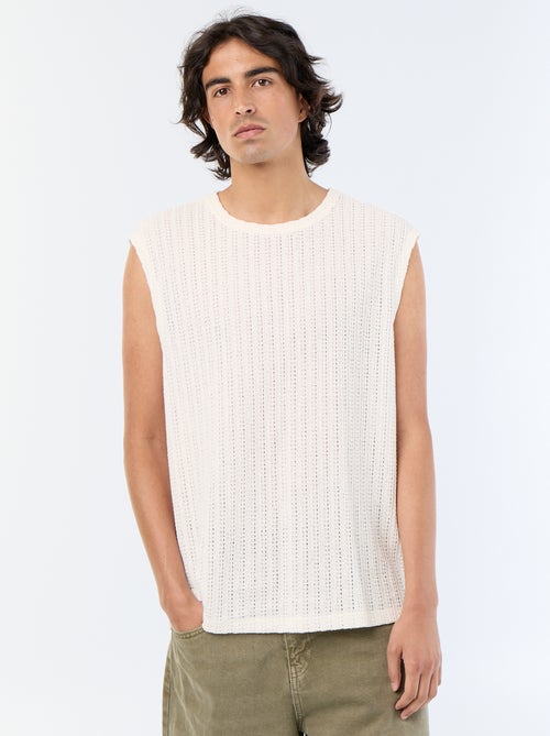 Plain openwork tank top - Kiabi Plain openwork tank top - Kiabi