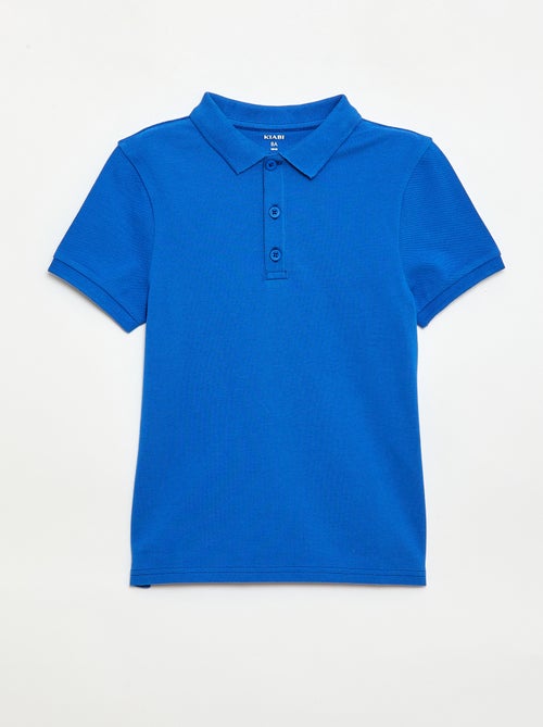 Plain piqué knit polo shirt - Kiabi