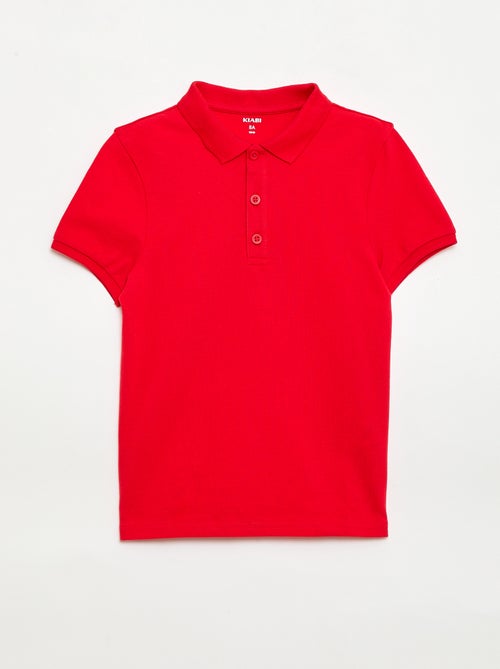 Plain piqué knit polo shirt - Kiabi