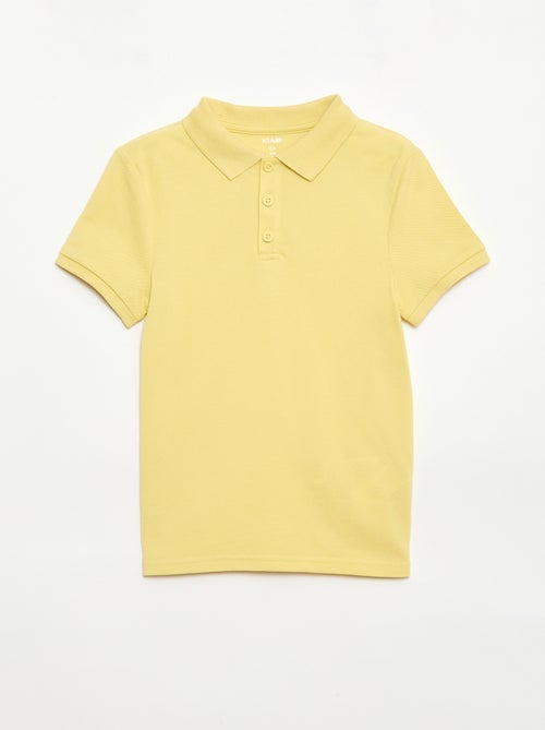 Plain piqué knit polo shirt - Kiabi