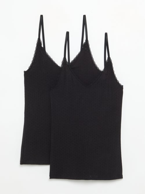 Plain Pointelle Knit Cami Top - Kiabi