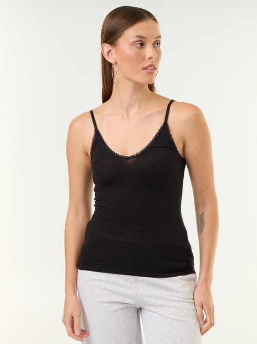 Plain Pointelle Knit Cami Top - Kiabi