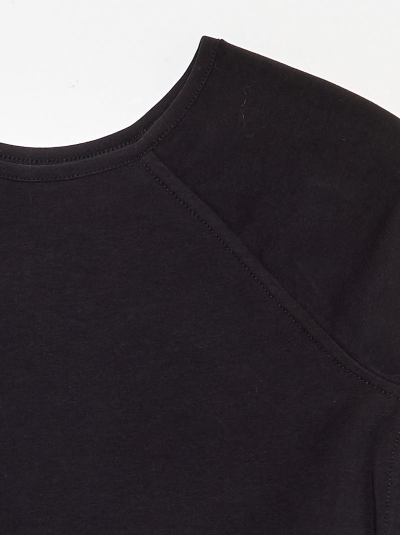Plain raglan sleeve t-shirt Black - Kiabi
