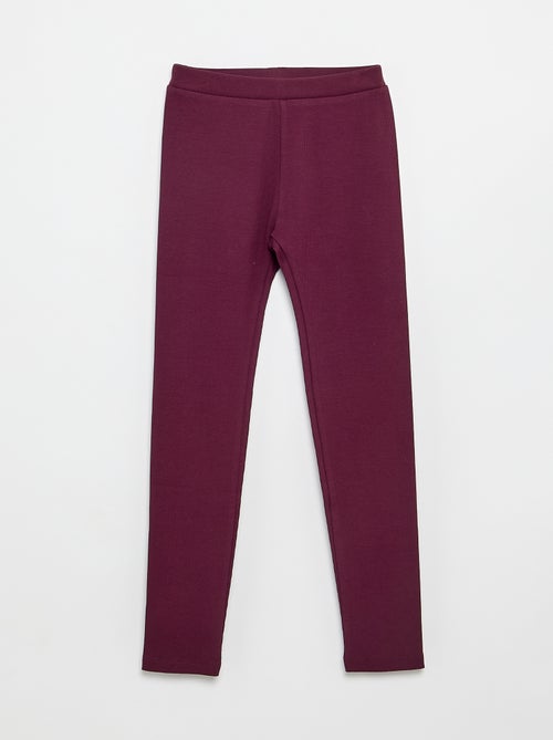 Plain Ribbed Full-Length Leggings - Kiabi