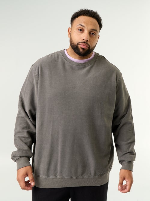 Plain ribbed knit sweatshirt - Kiabi