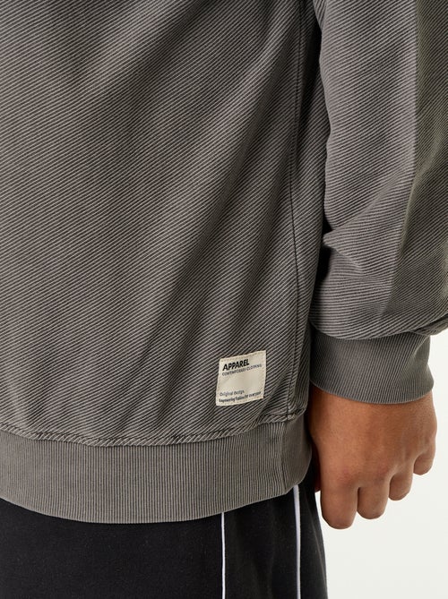 Plain ribbed knit sweatshirt - Kiabi