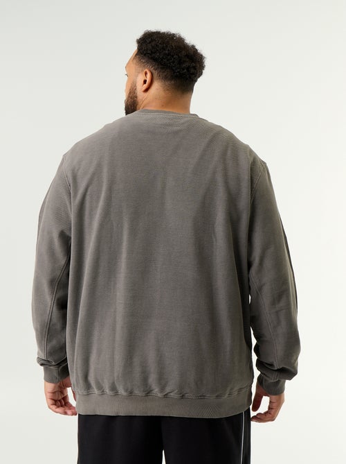 Plain ribbed knit sweatshirt - Kiabi
