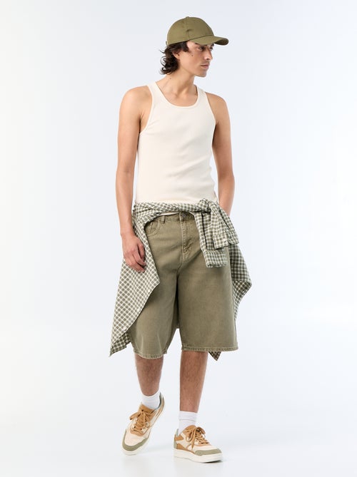 Plain ribbed knit tank top - Kiabi