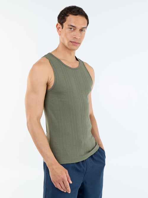 Plain Ribbed Tank Top - Kiabi