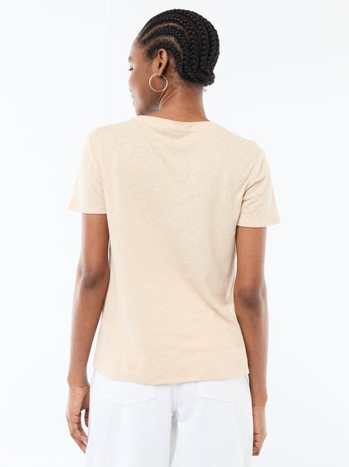 Plain Short-Sleeved Crew Neck T-Shirt - Kiabi