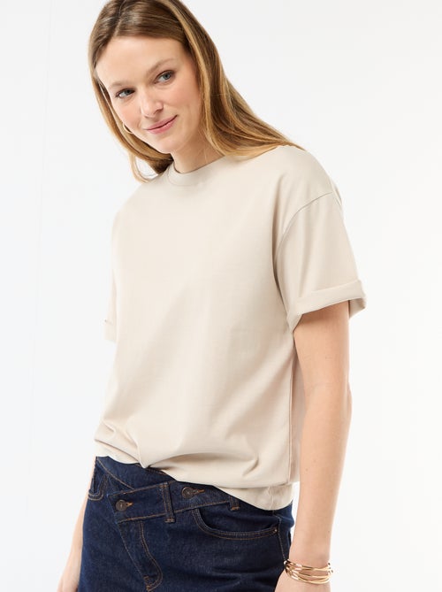 Plain Short-Sleeved Jersey T-Shirt - Kiabi