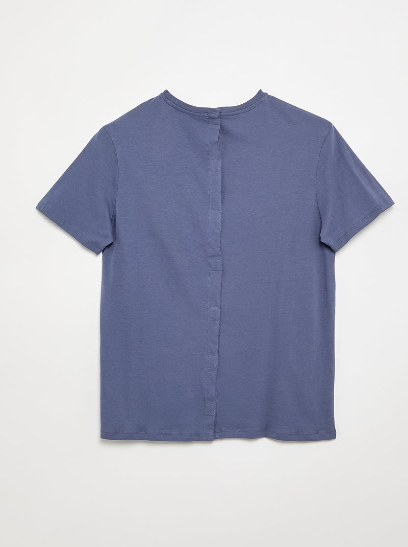 Plain Short-Sleeved T-Shirt - Easy-Dressing Collection Blue - Kiabi