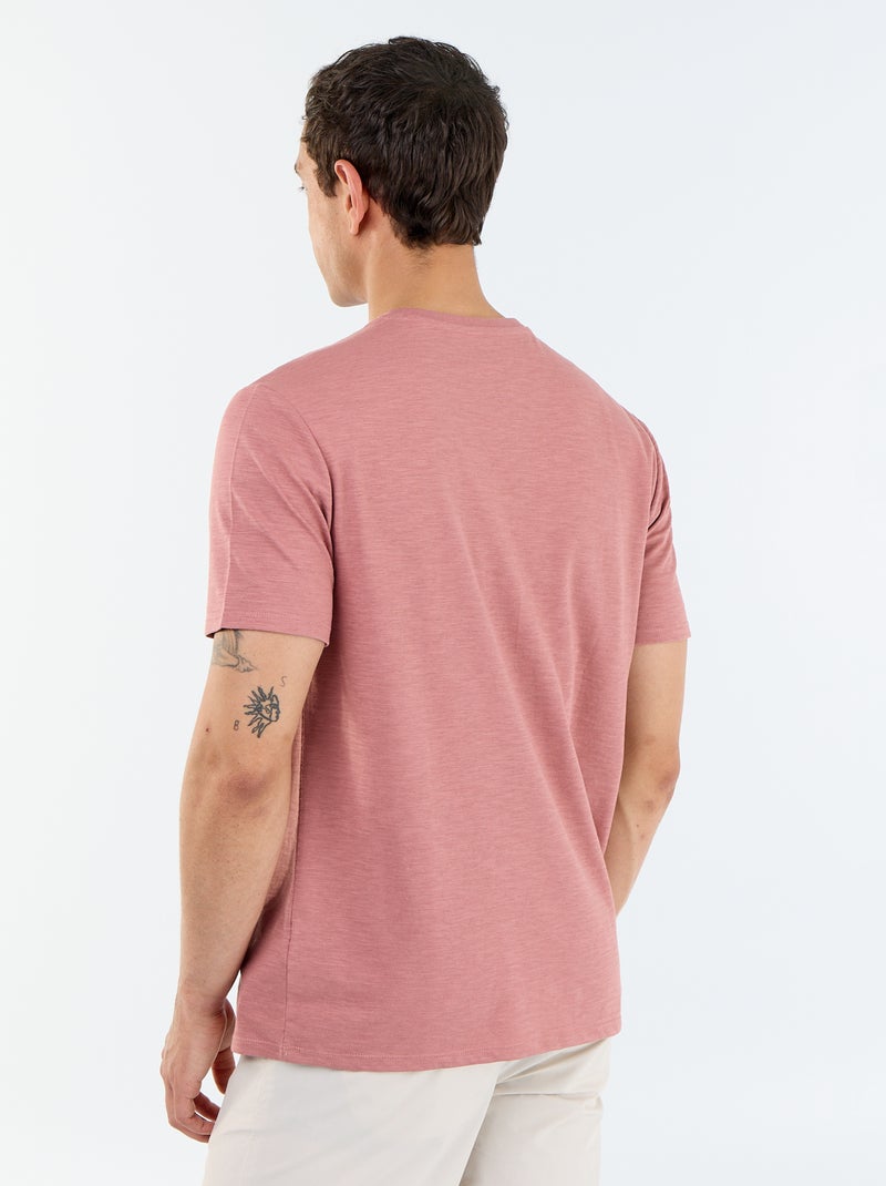 Plain short-sleeved t-shirt Pink - Kiabi