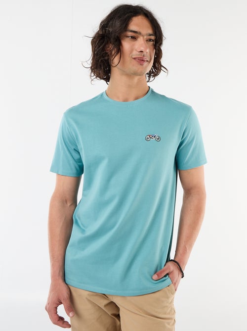 Plain short-sleeved T-shirt with embroidery - Kiabi