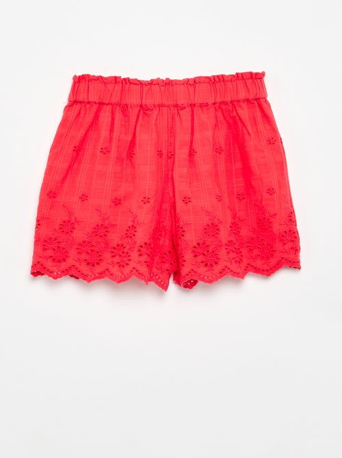 Plain shorts with eyelet embroidery - Kiabi Plain shorts with eyelet embroidery - Kiabi