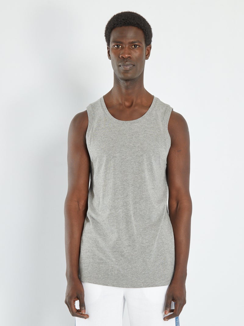 Plain sleeveless pyjama top GREY - Kiabi