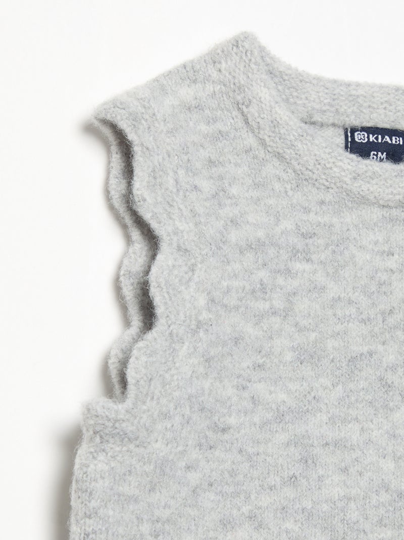 Plain Sleeveless Sweater Grey - Kiabi