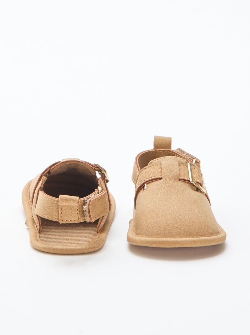 Plain Suedette Sandals Brown - Kiabi