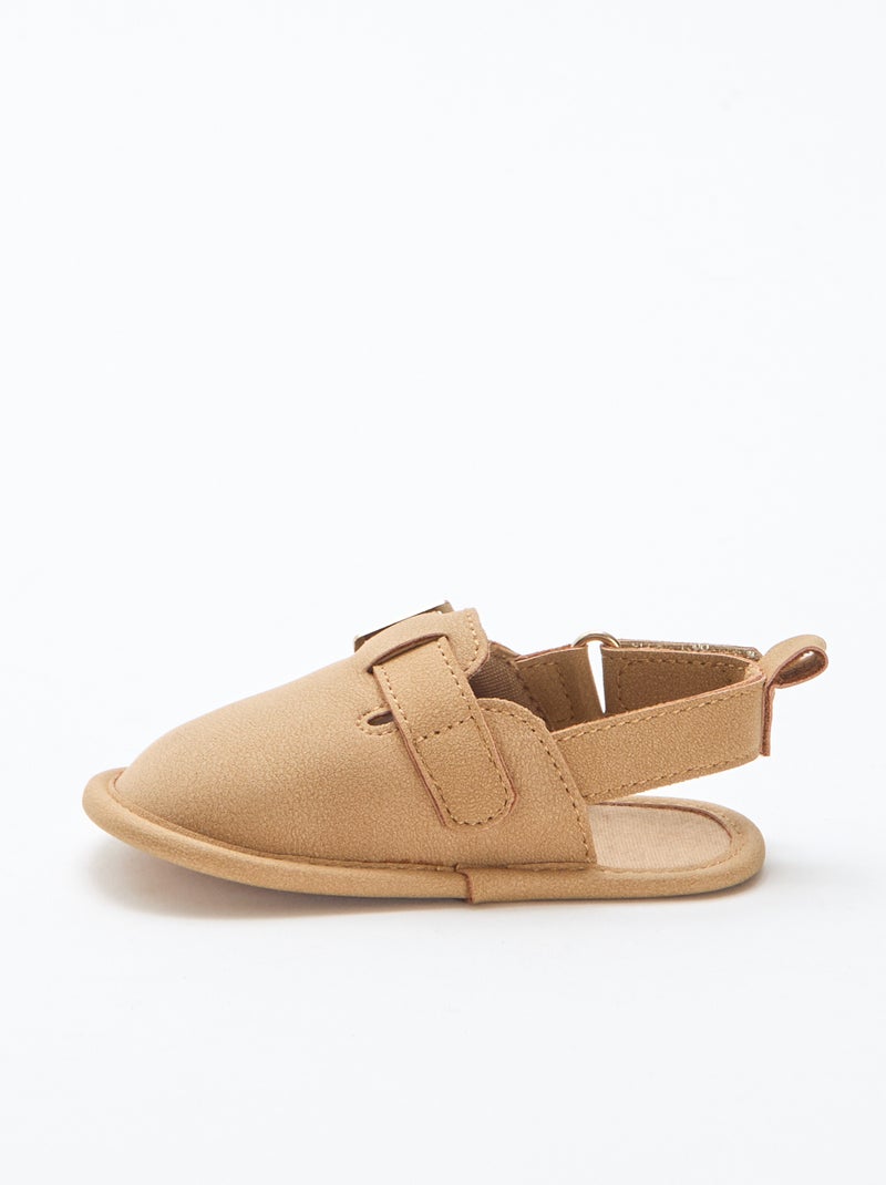 Plain Suedette Sandals Brown - Kiabi